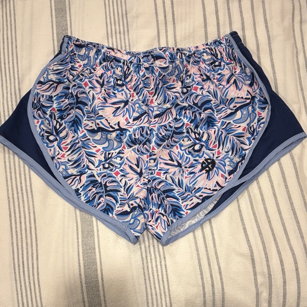 Simply Southern Blue and Pink Athletic Shorts